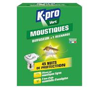 K.PRO Vert - Diffuseur électrique anti moustiques + Recharge X1