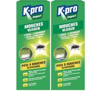 K.PRO Vert - Pièges à Mouches - Efficace : jusqu'à 75% des Mouches sont capturées en 48 Heures - Pièges discrets - 2 pièges + 6 recharges (Lot de 2)