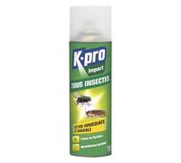 K.PROAérosol tous Insectes - Élimine efficacement Insectes Volants et Rampants - Formule au Pyrèthre végétal - Parfum Agréable - Technique Professionnelle - 300 ML - Jusqu'à 3 mois de protection