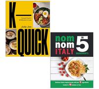 K-Quick Korean Food in 30 Minutes or Less & Nom Nom Italy In 5 Ingredients 2 Books Collection Set