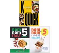 K-Quick Korean Food in 30 Minutes or Less, Nom Nom Italy In 5 Ingredients & Nom Nom Chinese Takeaway In 5 Ingredients 3 Books Collection Set