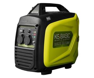 K&S BASIC KSB 33i S Générateur à essence Inverter 3,3 kW, générateur électrique, l'onduleur dispose d'une tension de sortie stable, d'un boîtier insonorisé, groupe électrogène à essence