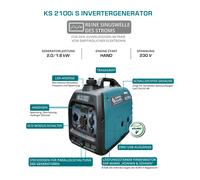 K&S Groupe Électrogène Inverter À Essence 2KW 50Hz Camping