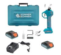 K&S Könner&Söhnen KS CPS20V-40 Case Sécateur sans fil, largeur d'ouverture 40 mm, poignée souple, sécateur sans fil avec batterie et chargeur, sécateur avec capteur manuel + batterie supplémentaire KS