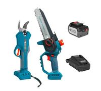 K&S Könner&Söhnen KS MCS-CSP Kit pour l'élagage des branches, travaux d'arbustes KS CPS20V-32 + mini tronçonneuse KS MCS20V-8 + chargeur KS C45A + batterie KS 20V4-1 en cadeau.