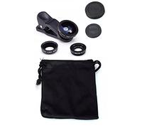 K-S-Trade 3in1 Objectifs Compatible avec Honor 90 Lite Smartphone Lentilles Fisheye (180°) Macro Grand Angle (0.67x) Caméra Objectifs Professionnel Noir 1x