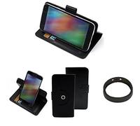 K-S-Trade Compatible avec Fairphone Fairphone 2 Housse Protection 360° Sacoche Couvercle Étui Cover Mallette Noir Fonction Stand + Anel De Protection 1x
