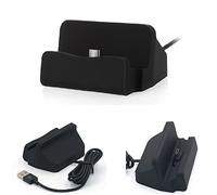 K-S-Trade Compatible avec Xiaomi Redmi Note 13 5G Station Charge d'accueil Base De Chargeur Dock Chargement Connecteur USB Type-C Support Montage Stand Noir