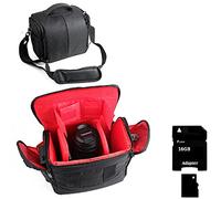 K-S-Trade Housse pour Canon EOS R7 Compatible avec Canon EOS R7 Sac Sacoche Gadget P. Camera Anti-Choc Housse Protection Étui De Pluie Pouchette Malette Supplémentaire Noir + 16GB Mémoire,