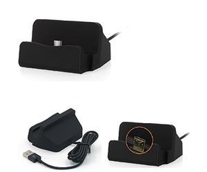 K-S-Trade Station Charge d'accueil Compatible avec Nokia G21 Base De Chargeur Dock Chargement Connecteur Micro USB Desktop Charger Charging Stand Cradle Noir