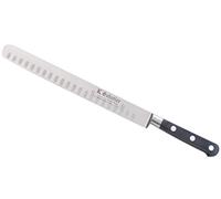 K SABATIER - Jambon 30 Cm Alveole Gamme Authentique - Acier Inoxydable - Manche Noir - 100% Forge - Entièrement Fabrique en France