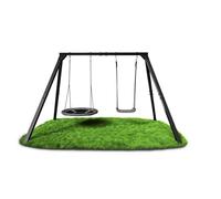 K-Sport: Balançoire double (métal) I Balançoire à planche et balançoires nid incluses dans le kit I Armature de balançoire pouvant supporter jusqu'à 300 kg I Balançoire d'extérieur I Balançoire avec