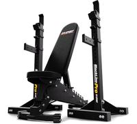 K-Sport: Support d'haltères massif avec banc d'entraînement multifonction I Support d'haltères professionnel réglable sur plusieurs niveaux I Banc de musculation professionnel réglable I Charge