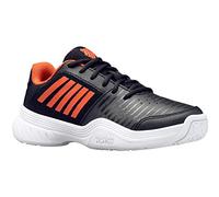K-Swiss Court Express Omni Chaussure de Tennis, Noir de Jais, Orange épicé, Blanc, 34 EU