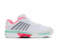 K-Swiss Femme Hypercourt Express 2 Clay Chaussure de Tennis, Blanc, Rose Fluo, Noir, 39 EU