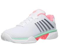 K-Swiss Femme Hypercourt Express 2 Clay Chaussure de Tennis, Blanc, Rose Fluo, Noir, 43 EU