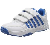 K-Swiss Performance Mixte Enfant Court Smash Strap Omni Chaussures de Tennis, Blanc (White/Brilliant Blue 128M), 32 EU