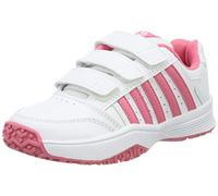 K-Swiss Performance Mixte Enfant Court Smash Strap Omni Chaussures de Tennis, Blanc (White/Pink Lemonade 175M), 32 EU