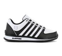 K-Swiss Rinzler - Hommes Cuir Sneakers Baskets Chaussures Blanc-Noir 01235-944-M 42,5