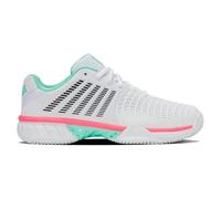 K-Swiss Tennis Express Light 3 Clay Chaussures de Tennis pour Femme White/Neon Mint/Neon Pastel Pi 35