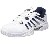 K-Swiss Tennis Homme Receiver V Chaussures de Tennis en Plein air, White/Peacoat/Silver, 41 EU Étroit