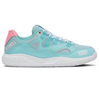 K-Swiss Tura Team Padel Chaussures de Tennis pour Femme, Soft Neon Blue White Blue Glow, 40 EU