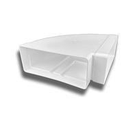 K-TECH-PRO Coude d'évacuation d'air horizontal à 90° - Système de ventilation 150 (220 x 90)
