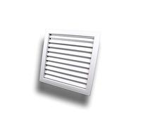 K-TECH-PRO Grille d'aération encastrée, protection contre les intempéries, avec lamelles rigides en plastique, dimensions : 200 x 200 mm