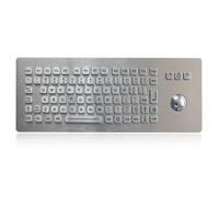 K-TEK-A361-OTB-FN-BL-DWP Clavier industriel en acier inoxydable avec boule de commande optique, étanche IP65, anti-vandalisme, montage sur panneau supérieur, 85 touches avec fonction rétro-éclairage