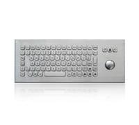 K-TEK-A361-OTB-FN-DWP Clavier en acier inoxydable avec boule de commande optique, clavier industriel IP65 étanche à l'épreuve du vandalisme, montage sur panneau supérieur, 86 touches avec rangée de