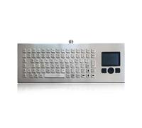 K-TEK-A382TP-DHP-FN-DT-DWP Clavier industriel en acier inoxydable avec pavé tactile et pointeur Hula IP68 étanche à l'épreuve du vandalisme, support de bureau, 85 touches avec rangée de fonctions USB