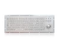 K-TEK-B312-OTB-KP-FN-BL-DWP Clavier industriel en acier inoxydable avec boule de commande, étanche IP65, anti-vandalisme, montage arrière, 107 touches avec pavé numérique et fonction rétro-éclairage