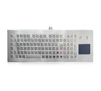 K-TEK-B420TP-KP-FN-DT-DWP Clavier industriel en acier inoxydable avec pavé tactile, étanche IP68, anti-vandalisme, support de bureau, 103 touches avec pavé numérique et ligne de fonctions USB