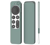 K TOMOTO Compatible avec Apple TV 4K Siri Remote Case 2021, Vert Sapin | Télécommande Siri 2e Génération Housse de Protection en-Silicone Antidérapant Soyeux pour [Incluant La Lanière]