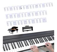 K TOMOTO Guide des notes de piano et guide des touches de piano - 88 touches pleine taille, étiquettes amovibles pour l'apprentissage, fabriquées en silicone, pas besoin d'autocollants, réutilisables