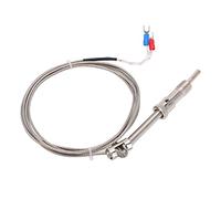 K Type Thermocouple Sensor Probe with 5mm Stainless Steel Probe 12mm Screw,Miniature Thermocouple Connector,1-5m Wire,400°C Measuring Range for PID Temperature Controller (2m)