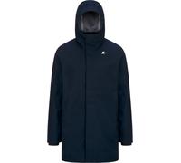 K-Way Parka homme 3 couches nylon 3/4, capuche réglable, poches avec fermeture éclair, logo silicone