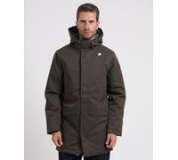 K-Way - Parka isolante et imperméable - Jarno Twill Marmotta Black Olive-Blue Airforce pour Homme - Taille L - Kaki Kaki L