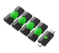 K&ZZ Lot de 5 clés USB 3.0 double 2 en 1 pour iPhone/Pad/Android/ordinateur avec couvercle coulissant 64 Go