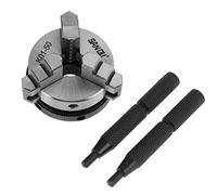 K01-50 Mandrin à défilement, mandrin universel à 3 mâchoires, mandrin de tour, pour fraiseuse, diamètre du mandrin 50 mm, convient pour tour à bois, centrage automatique, acier, poignée de mandrin