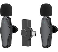 K10 Lavalier microphone-émetteur-récepteur sans fil, microphone mobile en direct, réduction intelligente du bruit, interface de type C, distance de transmission de 30 m, deux émissions, une réception