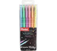 K108-P Hybrid Milky Pastel Gel Ink Rollerball Pen Pack Of 6 Colours