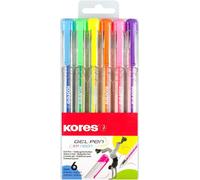 K11 : Stylos À Encre Gel Fluo De Couleur, Pointe Moyenne 0,8 Mm, Encre Gel Pour Une Écriture Fluide, Forme Triangulaire Ergonomique, Paquet De 6 En Couleurs Fluo Assorties