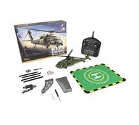 K170 UH-60L helicoptere telecommande - Flybarless 2,4 GHz 4 canaux avec gyroscope 6 axes, vol stationnaire en altitude, manettes des gaz gauche et droite réglables pour adultes débutants(4 batterie)