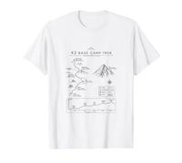 K2 Base Camp Trek Pakistan Carte de randonnée Route V1 T-Shirt Graphique avec Valeur, Homme, Blanc, S