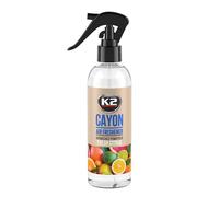 K2 Cayon Spray désodorisant - Élimine les odeurs - Spray désodorisant pour voiture, bureau et maison - Plus de 700 applications 250 ml (agrumes frais)