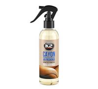 K2 Cayon Spray désodorisant - Élimine les odeurs - Spray désodorisant pour voiture, bureau et maison - Plus de 700 applications 250 ml (cuir véritable)