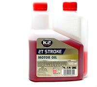 K2 Huile moteur 2T Semi synthétique Performance Moteur à deux temps Scooter tronçonneuse tondeuse à gazon Rouge 500 ml