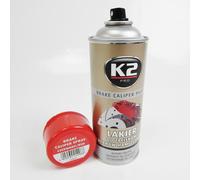 K2 – Peinture en spray K2 Pro pour étrier de frein, rouge haute brillance, 400 ml, résist. 260 °C
