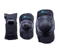 K2 Skates Femmes Patins en Ligne K2 Prime Pad Set W - Black - Blue - L (Knee: A:41-45cm B:36-39cm / Elbow: A:27-30cm B:26-29cm / Wrist: A:22-24cm B:19-21cm) - 30E1414